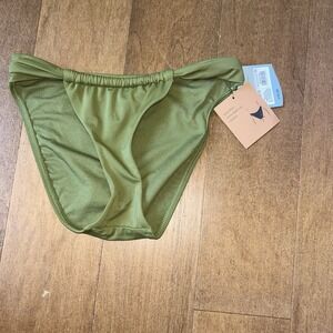 Shade & Shore Womens XS 0-2 Green Low Rise Extra High Leg Cheeky Bikini Bottom